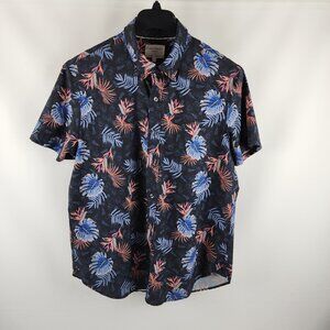 Construct Shirt Mens Large Multi Floral Slim 4-Way Stretch S/S Button Up